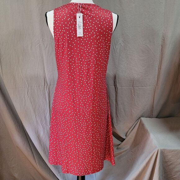 Kilig size medium sleeveless red polkadot midi dress NWT - Picture 3 of 12